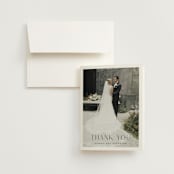 "More Than Words" - Wedding Thank You Cards in Bridal White by Design Lotus - Front