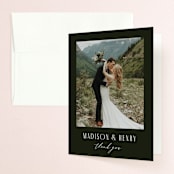 "Verdant" - Wedding Thank You Cards in Moss by Nicoletta Savod - Front