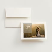 "Overlay" - Wedding Thank You Cards in Dove by Meggy Masters - Front