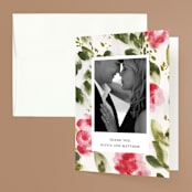 "Wild Roses" - Wedding Thank You Cards in Bush by Sumak Studio - Front