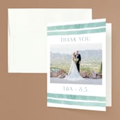 "Tidal Stripe" - Wedding Thank You Cards in Sky by Katharine Watson - Front