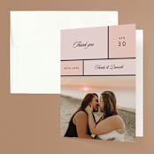 "Modern Squares" - Wedding Thank You Cards in Flamingo by FRANI - Front
