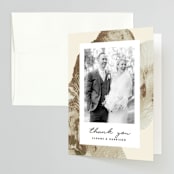 "Organic Elegance" - Wedding Thank You Cards in Sand by Carrie Moradi - Front