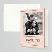 "The Grid" - Wedding Thank You Cards in Rosebud by Mansi Verma - Front