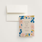 "Blossoms Abound" - Wedding Thank You Cards in Cobalt by Genna Blackburn - Front