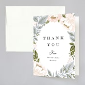 "Peony Floral Frame" - Wedding Thank You Cards in Cornflower by Alethea and Ruth - Front