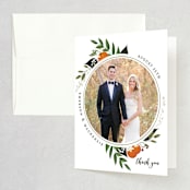 "Orange Blossoms" - Wedding Thank You Cards in Pearl by Susan Moyal - Front
