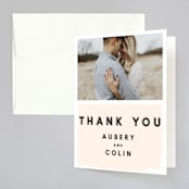 "bold blush" - Wedding Thank You Cards in Blush by frances mathys - Front