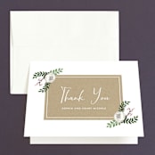 "Krafted Florals" - Wedding Thank You Cards in Blush by Lehan Veenker - Front