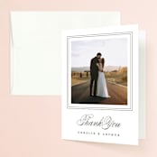 "Arcadia" - Wedding Thank You Cards in Noir by Olivia Raufman - Front