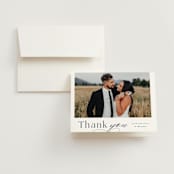 "Cascading Floral" - Wedding Thank You Cards in Lagoon by Corinne Malesic - Front