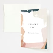 "Overlapping" - Wedding Thank You Cards in Blush by Jennifer Wick - Front