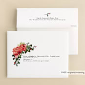 "Peonies Forever" - Wedding Thank You Cards in Coral by Susan Moyal - FREE Recipient Addressing