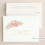 "Floral Vignette" - Wedding Thank You Cards in Brass by Kristen Smith - FREE Recipient Addressing
