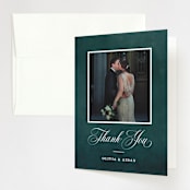 "Succulent Center" - Wedding Thank You Cards in Cactus by Jessica Williams - Front