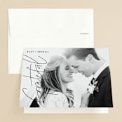"printed" - Wedding Thank You Cards in Onyx by JoAnn Jinks - Front
