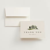 "Tuscan Hill" - Wedding Thank You Cards in Creme by Kate Ahn - Front