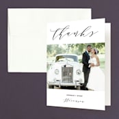 "Elegant Monogram" - Wedding Thank You Cards in Tuxedo by Simona Camp - Front