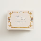 "Swan Crest" - Wedding Thank You Cards in Royal by Cass Loh - Front