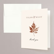 "Leaf Print" - Wedding Thank You Cards in Rust by Katharine Watson - Front