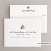 "Leaf Print" - Wedding Thank You Cards in Rust by Katharine Watson - FREE Recipient Addressing