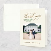 "Painted Ferns" - Wedding Thank You Cards in Cream by Amy Kross - Front