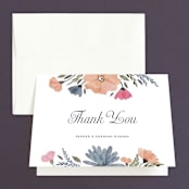 "Romantic Watercolor Flora" - Wedding Thank You Cards in Dhalia by Petra Kern - Front