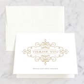 "Ornate Monogram" - Wedding Thank You Cards in Faux Gold by Kristen Smith - Front