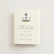 "East Coast Lighthouse" - Wedding Thank You Cards in Snow by Becky Nimoy - Front