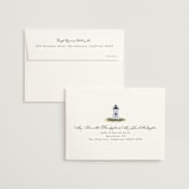 "East Coast Lighthouse" - Wedding Thank You Cards in Snow by Becky Nimoy - FREE Recipient Addressing