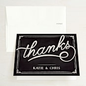 "Slated Forever" - Wedding Thank You Cards in Chalkboard by GeekInk Design - Front