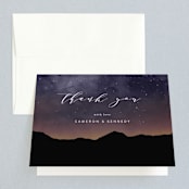 "Starry Skies" - Wedding Thank You Cards in Twilight by Kelly Schmidt - Front