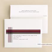 "Holiday Tartan" - Wedding Thank You Cards in Cranberry by Erin Deegan - FREE Recipient Addressing
