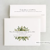"Laurel of Greens" - Wedding Thank You Cards in Midnight by Jennifer Wick - FREE Recipient Addressing