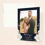 "Peonies & Berries" - Wedding Thank You Cards in Winter White by Susan Moyal - Front