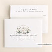 "Peonies & Berries" - Wedding Thank You Cards in Winter White by Susan Moyal - FREE Recipient Addressing