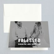 "Open Bar" - Wedding Thank You Cards in Tuxedo by Jennifer Lew - Front
