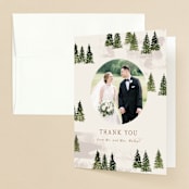"Into the Forest" - Wedding Thank You Cards in Cream by Alethea and Ruth - Front