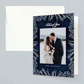 "Frosty chic" - Wedding Thank You Cards in Peacock by Creo Study - Front