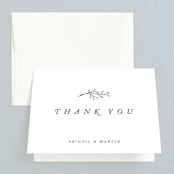 "Storybook Romance" - Wedding Thank You Cards in Cotton by Stacey Meacham - Front