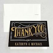 "Inked" - Wedding Thank You Cards in Honey Bee by GeekInk Design - Front