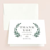 "Elegant Crest" - Wedding Thank You Cards in Forest Green by Alethea and Ruth - Front