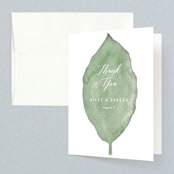 "Painted Leaf" - Wedding Thank You Cards in Leaf by Katharine Watson - Front