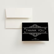 "Deco Nouveau" - Wedding Thank You Cards in Cream by GeekInk Design - Front