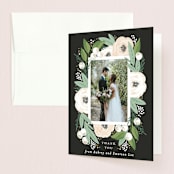 "Blooming Bouquet" - Wedding Thank You Cards in Charcoal by Alethea and Ruth - Front