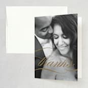 "divine" - Wedding Thank You Cards in Gilded Gold by Jennifer Postorino - Front
