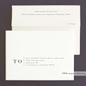 "Stacked date" - Wedding Thank You Cards in Cotton by Amy Kross - FREE Recipient Addressing