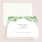 "Leafy ampersand" - Wedding Thank You Cards in Mint Leaf by Jennifer Wick - Front