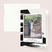 "Brushed Stripes" - Wedding Thank You Cards in Cream by Everett Paper Goods - Front