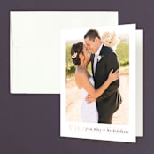 "over and over" - Wedding Thank You Cards in Soft Peach by Lea Delaveris - Front